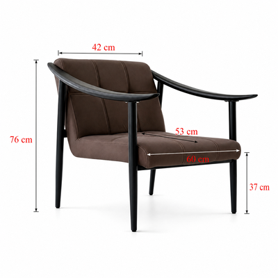 كرسي مودرن خشب MDF، 76×60×53 سم، قماش شانيل - كوفي product image 2