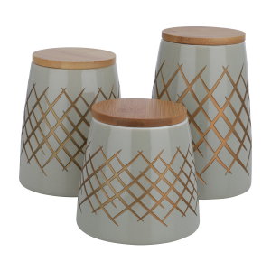 Al Saif Gallery Porcelain Spice Box Set, 3 Pieces - Gray Brown product image 2
