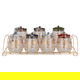 طقم علب بهارات زجاج السيف غاليري، غطاء، 8 حبات - ملون بستاند ذهب product image 1