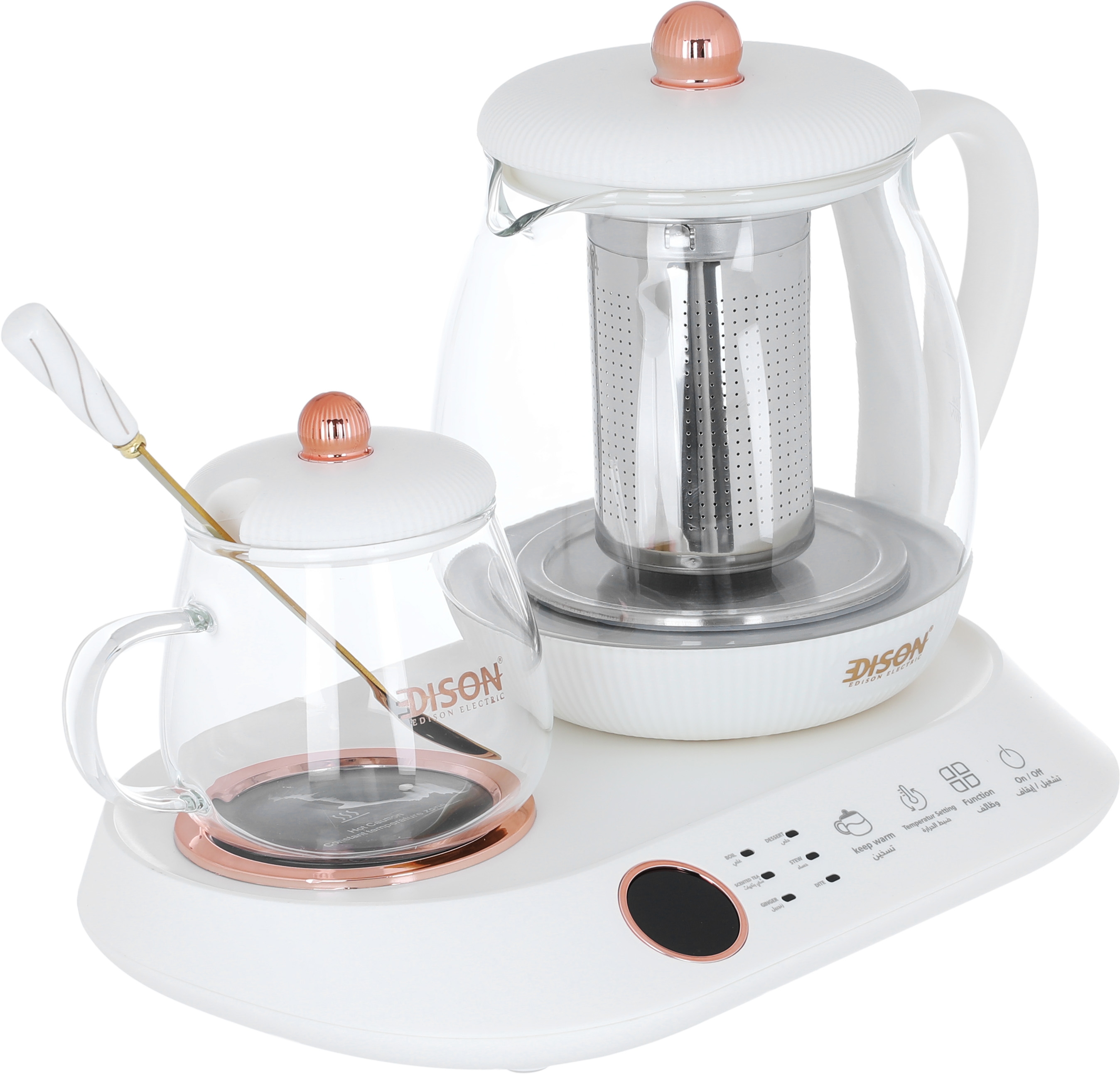 طقم محضر شاي إديسون، 600 واط، 1 لتر، 4 قطع - ابيض product image 5