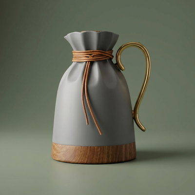 ترمس بلقيس إفرست، 1 لتر، حافظة داخلية زجاج حراري - رمادي غامق product image 1