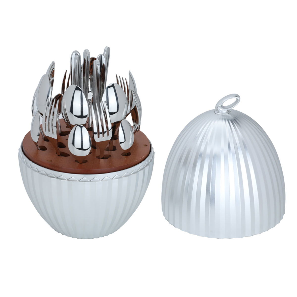 طقم ملاعق استيل بستاند بيضاوي السيف غاليري، 24 قطعة - فضي product image 2