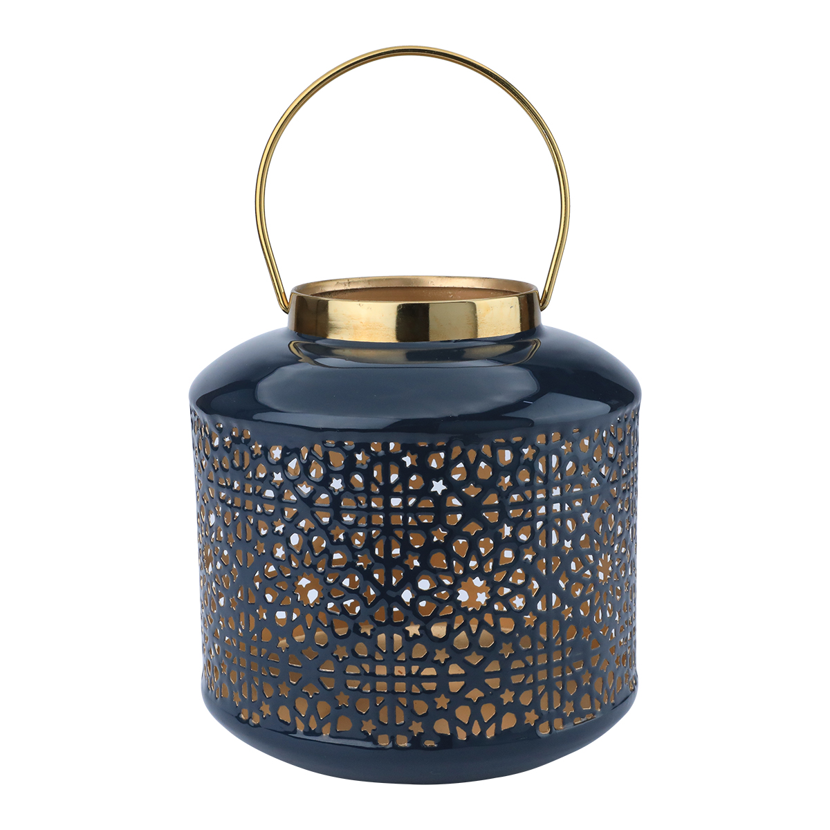 فانوس هندي استيل العين الاندلسية، 18.5×18.5×18.5 سم - اسود product image 1