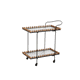 عربة تقديم الطعام معدن و زجاج، 85×40×70 سم، 2 رف، عجلات دوارة 360 - بني فاتح product image 2