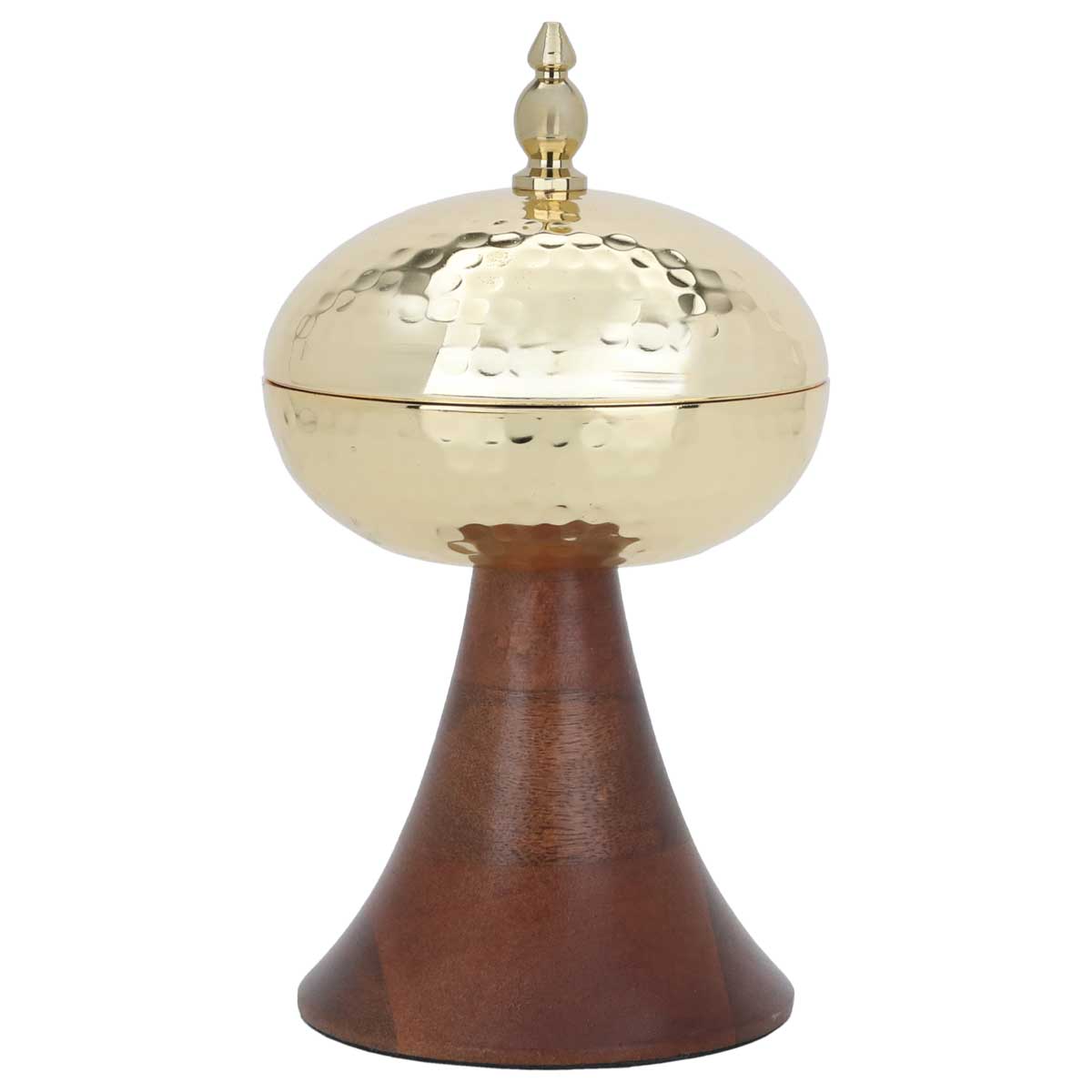 Steel date with Saif Gallery wood base - gold product image 1