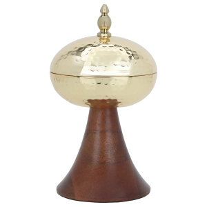 تمرية استيل بقاعدة خشب السيف غاليري - ذهبي product image
