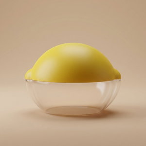 Al Saif Gallery plastic lemon container, 12x8.5x8.5 cm, with lemon lid - yellow product image