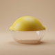 Al Saif Gallery plastic lemon container, 12x8.5x8.5 cm, with lemon lid - yellow product image 1