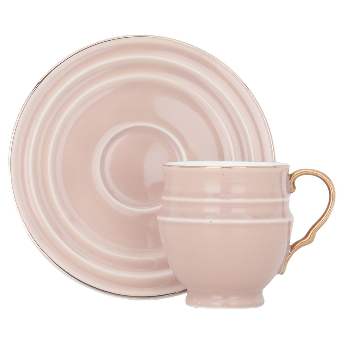 طقم فناجين قهوة مع الصحن السيف غاليري، بورسلان، 12 قطعة - بني product image