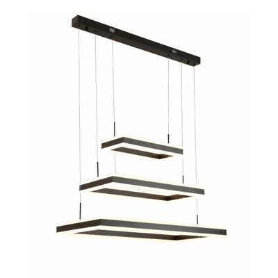 Norco Modern Aluminum Acrylic Chandelier, 3 Tiers, 3000K, 120W - Black product image 3
