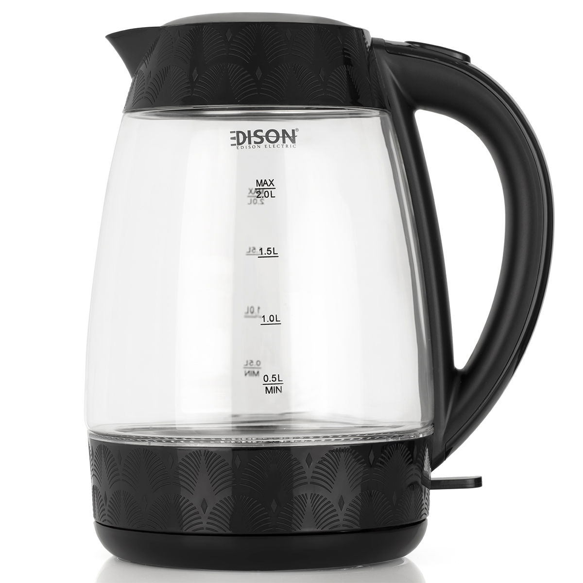 غلاية كهربائية إديسون، 2 لتر ، 2200واط، زجاجية - أسود product image 2