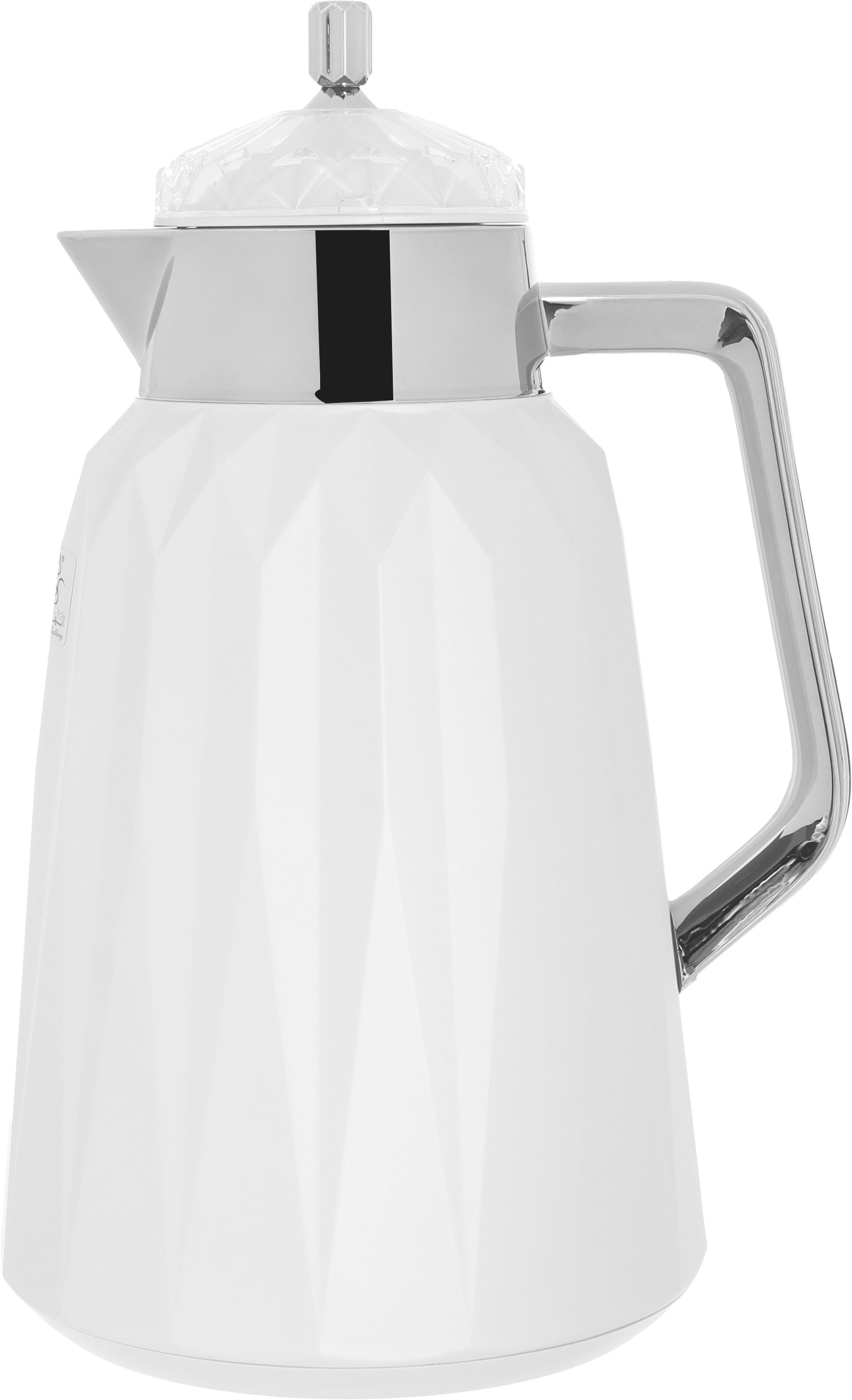 Lamia thermos set with Tofreya Al Saif Gallery , glass inner container, plastic outer shell - white product image 2