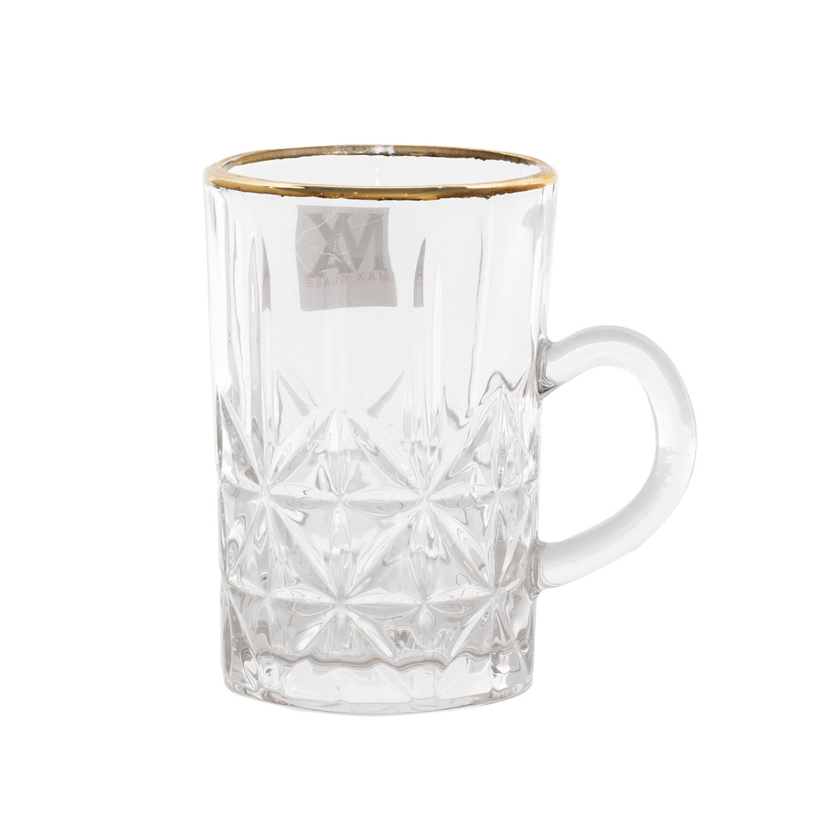 Al Saif Gallery Max Glass Tea Bialat Set, 6 Pieces, Glass Handle, Golden Line - Transparent product image 2