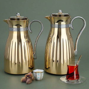 طقم ترامس دانة السيف غاليري، 1/0.7 لتر، حافظة داخلية زجاج حراري - ذهبي product image