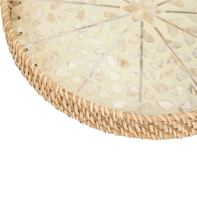 Al Saif Gallery wicker tofir, 37x37x5 cm, round, medium - beige product image 4
