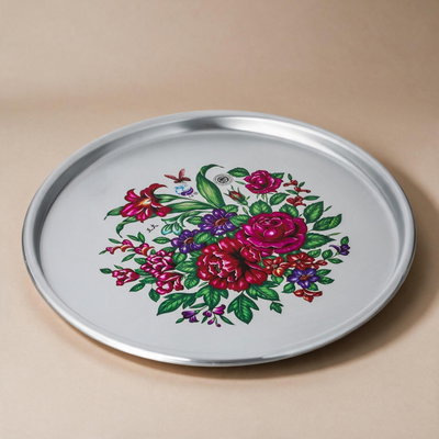 Saif Plus Aluminum Serving Tray, 33 cm, Round - Multicolor product image 1
