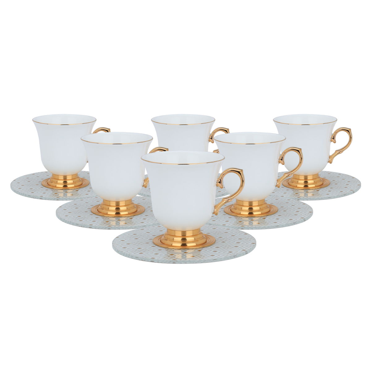 Al Saif Gallery porcelain coffee cup set, 12 pieces - white product image 3