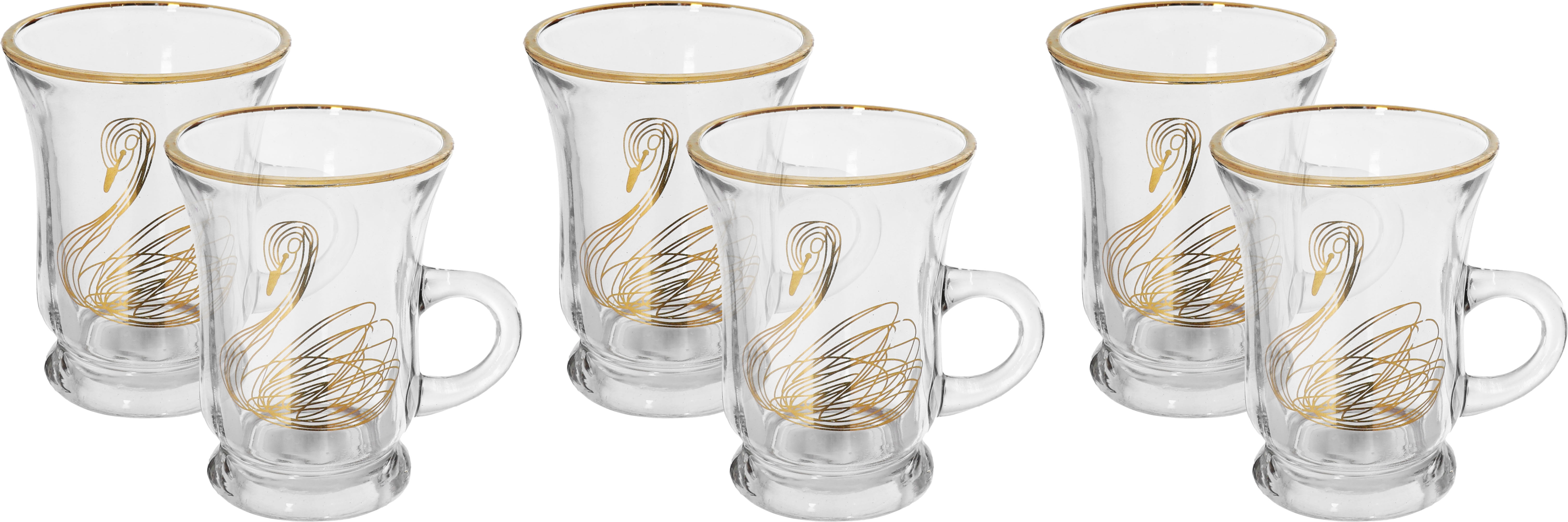 Al Saif Gallery Glass Flamingo Beads Set, 6 Pieces, 200 Ml, Flamingo Pattern - Clear product image
