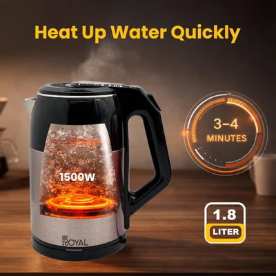 غلاية رويال، 1500 واط، 1.8 لتر، RA-EK1843 - فضي اسود product image 5
