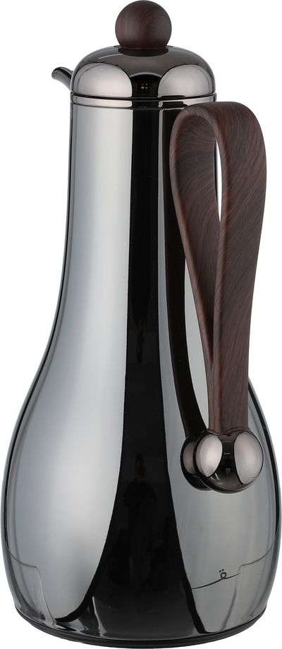 طقم ترامس غيم السيف غاليري، قطعتين، 1/1 لتر، حافظة داخلية زجاج، يد خشبي - اسود لامع product image 3