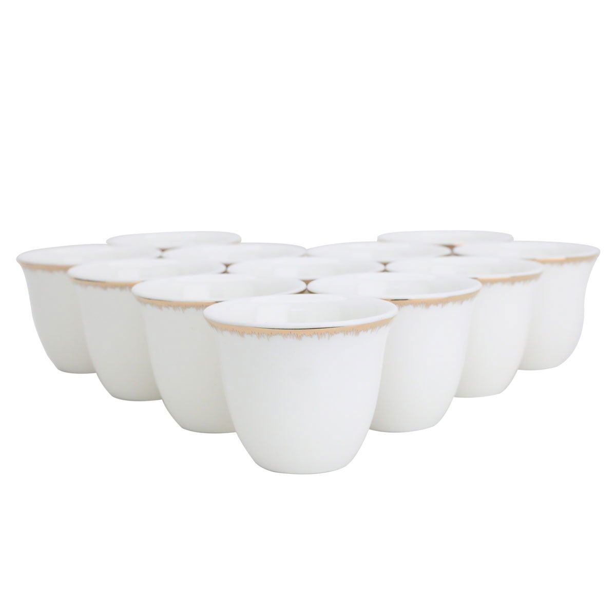 Al Saif Gallery Arabic coffee cups set, porcelain, with golden calligraphy, 12 pieces - white product image