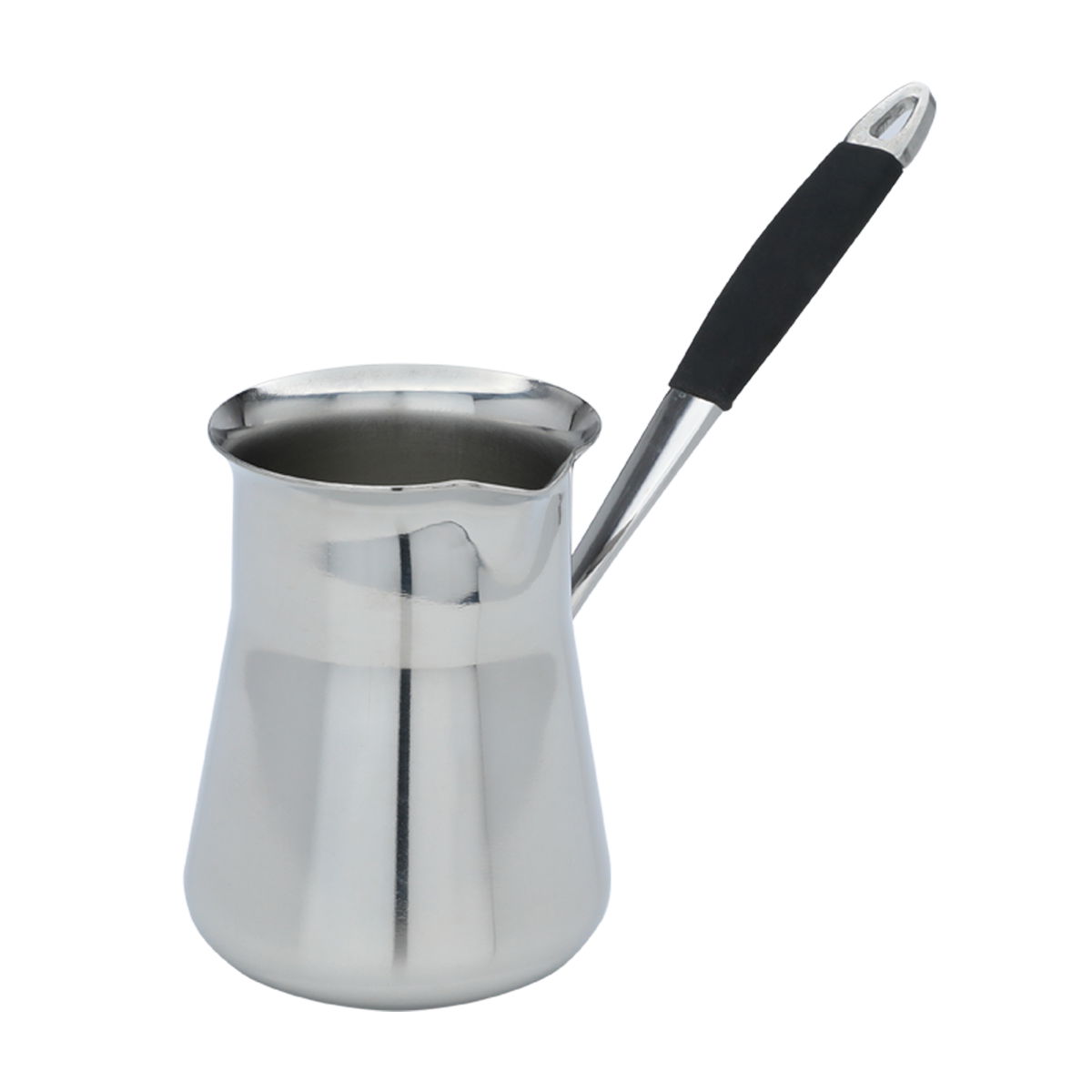 Al Saif Gallery steel pot, 250 ml, with black-silver silicone handle product image