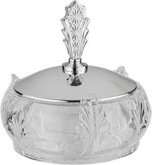 تمرية بغطاء تاج اكريليك سيف بلص، 13x13x6.5 سم، دائري - شفاف فضي product image