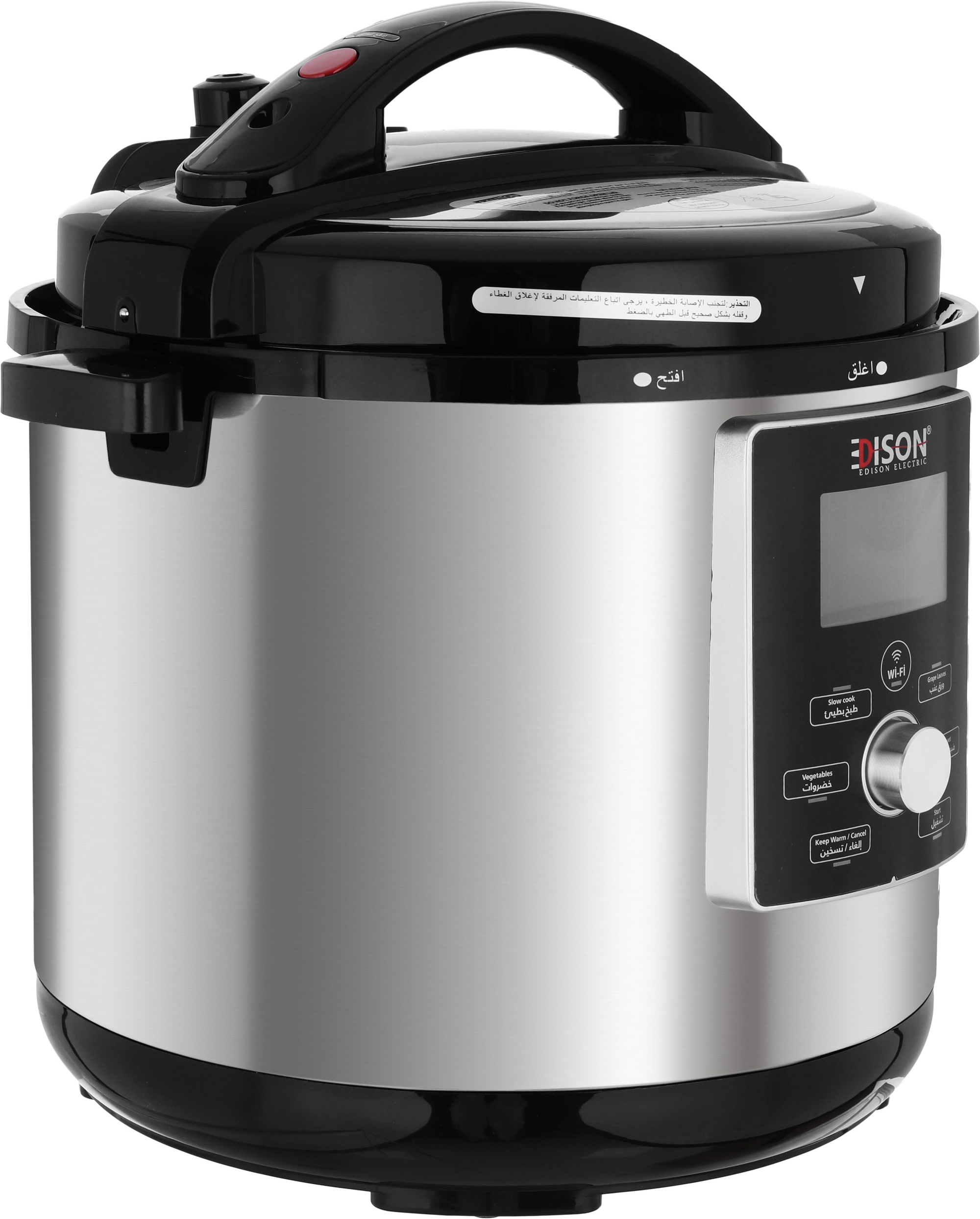 Edison Granite Pot Electric Pressure Cooker, 1600 Watts, 12 Liters, 11 Functions - Silver Black product image 2