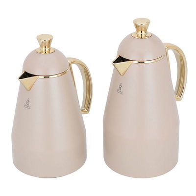 Al Saif Gallery Ruwayda thermos set, 1 liter, thermal glass inner container, steel outer shell - light brown product image 3
