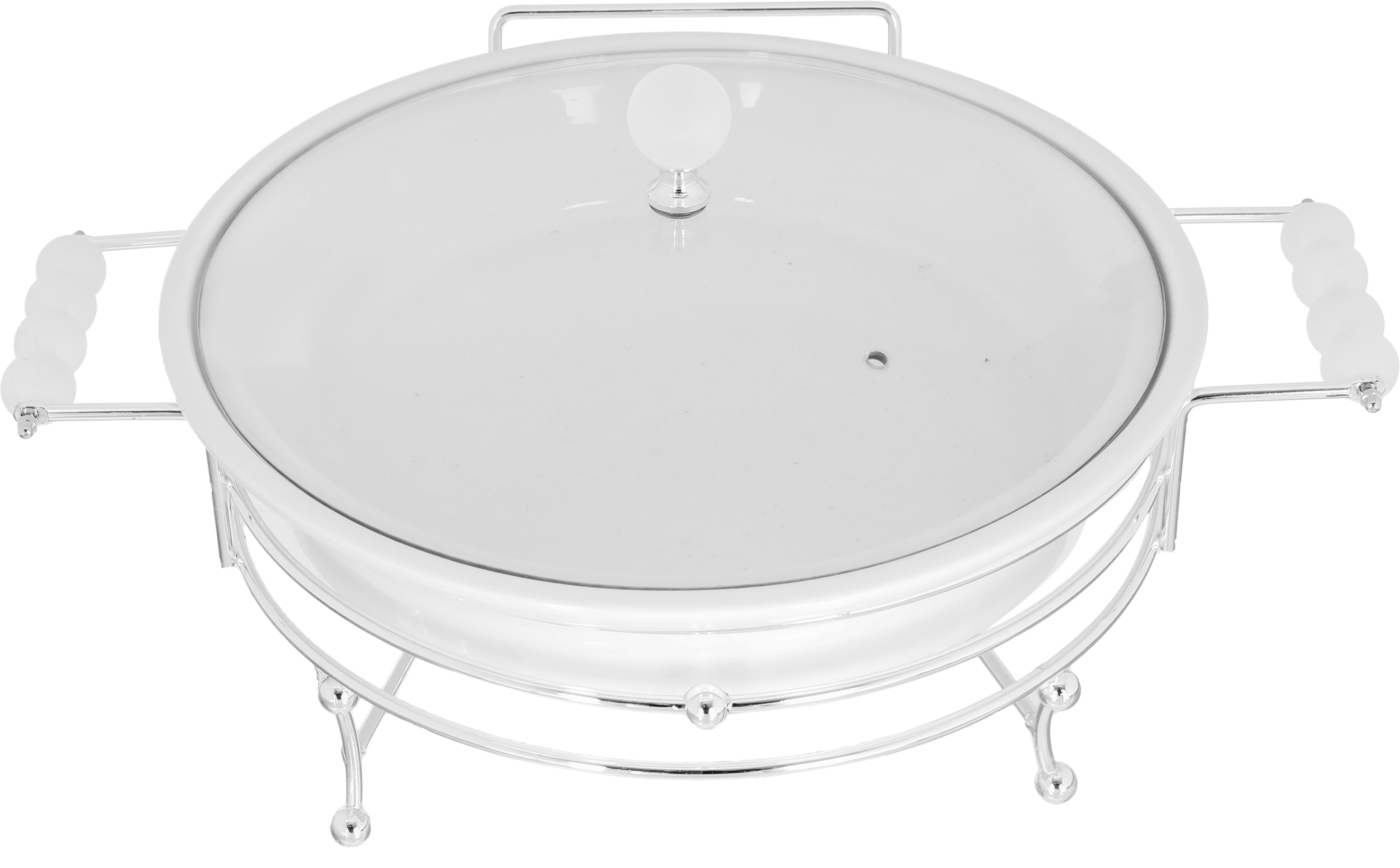 Porcelain + Steel Wahj Al Masa Heater, 10 Inch, Small Round - Silver White product image 1
