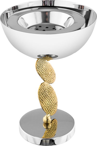 Al Saif Gallery Steel Incense Burner, 13 x 8 x 18 cm - Silver Gold product image 2