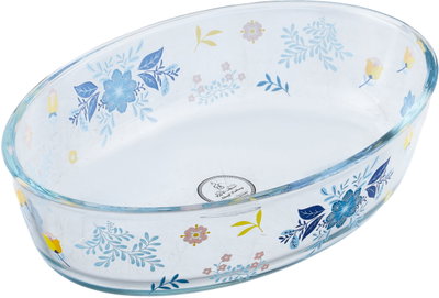 صينية فرن زجاج السيف غاليري، 1.6 لتر، نقش زهور، 26x18x6 سم - شفاف product image 3