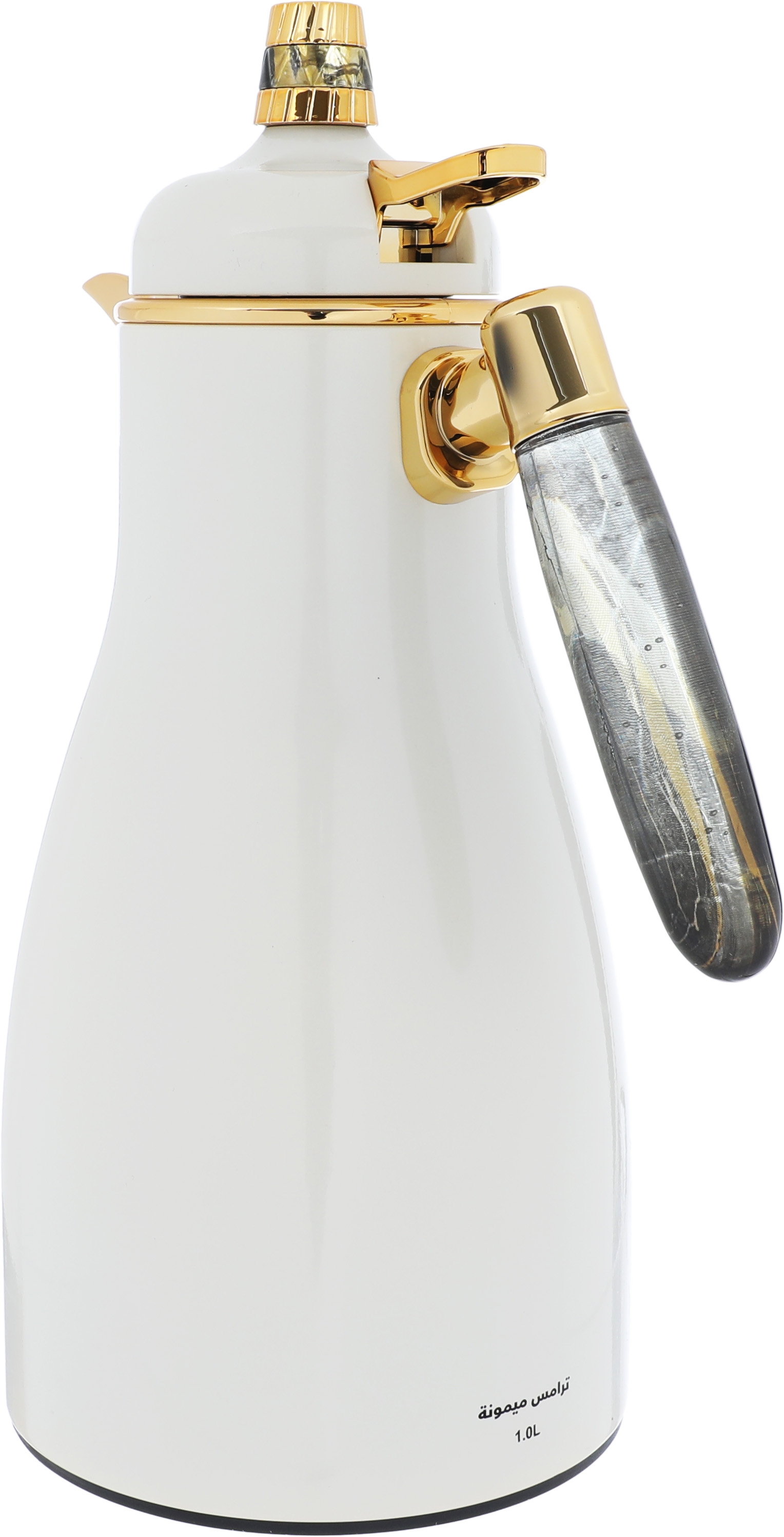 Al Saif Gallery Maimouna thermos set, two pieces, 1/1 liter, thermal glass inner shell, steel outer shell - pearl product image 4