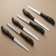Al Saif Gallery steel knife set, with marble plastic handle, 6 pieces - black product image 1