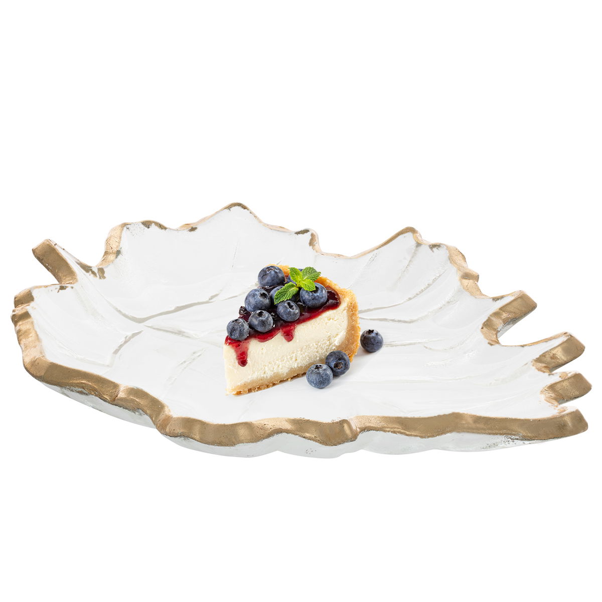 Al Saif Gallery glass dessert dish, 23 x 19 x 2.5 cm, leaf - clear product image 1