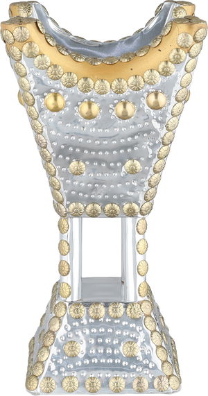 مبخرة باكستاني ستانلس استيل، 12x12x23 سم، قاعدة - فضي ذهبي product image 2