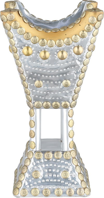 مبخرة باكستاني ستانلس استيل، 12x12x23 سم، قاعدة - فضي ذهبي product image 2