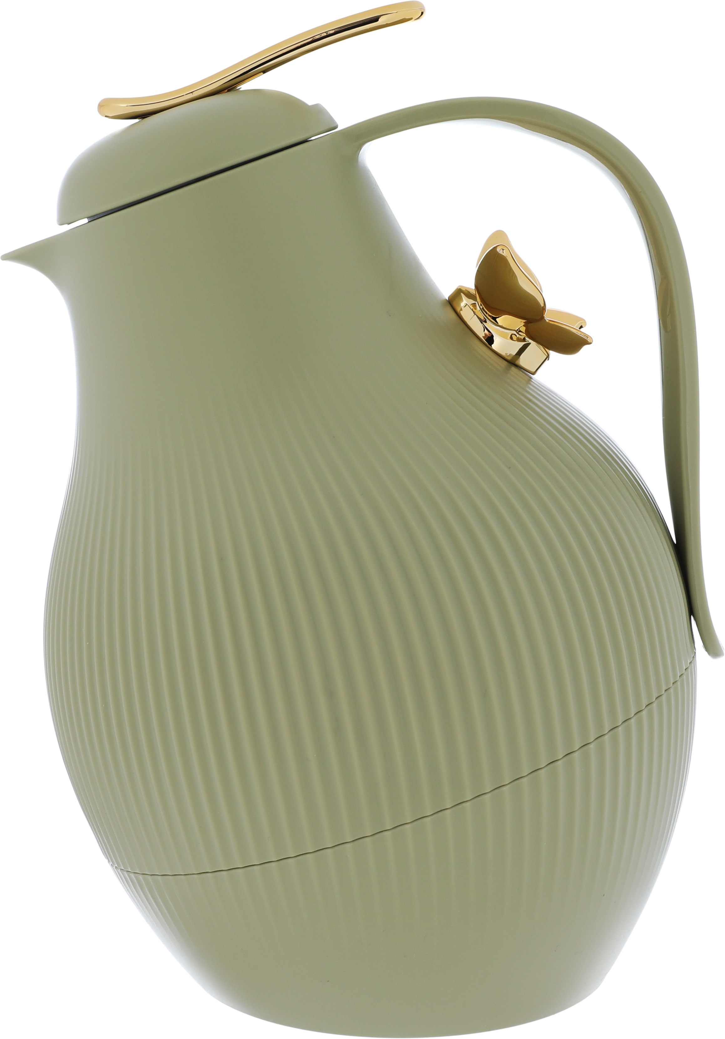 Al Saif Gallery Dora thermos, 1 liter, golden butterfly, thermal glass inner shell, plastic outer shell - green product image 1
