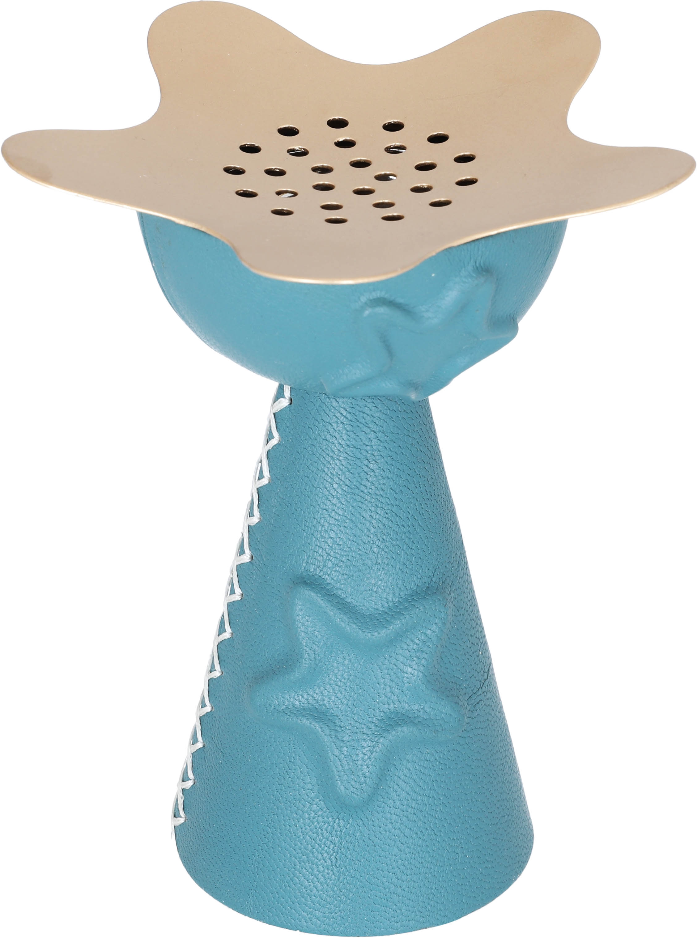 Al Saif Gallery Steel Incense Burner, 17.5 x 13.5 x 13.5 cm, Star Pattern - Blue product image 2