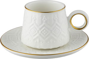 Al Saif Gallery Turkish coffee cup and saucer set, 12 pieces, Islamic design - white product image 2
