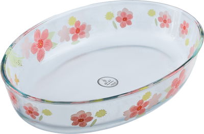 Al saif Gallery Glass Oven Tray, 3 L, Floral Pattern, 35 x 24 x 6.5 cm - Clear product image 2