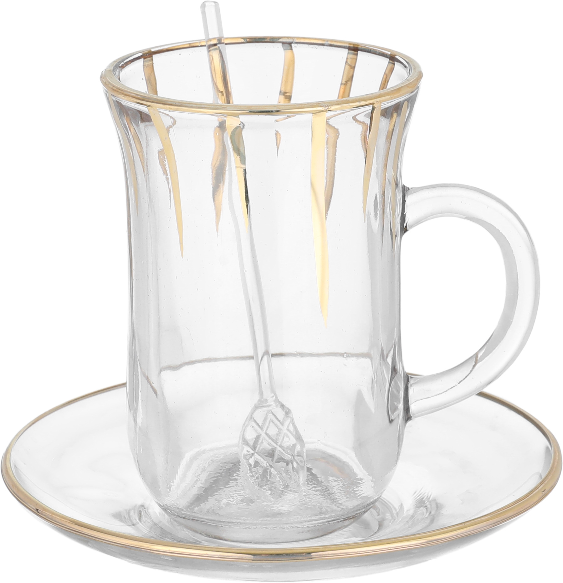 Royal Glass Shoala Coffee Cups and Tea Pills Set, 0.09 / 0.2 Liter, 24 Pieces - clear product image 4