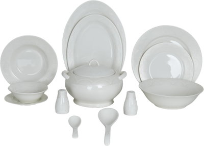 طقم سفرة بورسلان السيف غاليري، 44 قطعة، حواف مزخرفة - ابيض product image 15