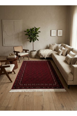 سجادة مجلس بوليستر سجادتي، 160×230 سم، طراز عربي تقليدي - أحمر product image 2
