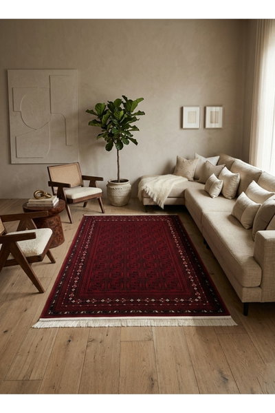 سجادة مجلس بوليستر سجادتي، 160×230 سم، طراز عربي تقليدي - أحمر product image 2