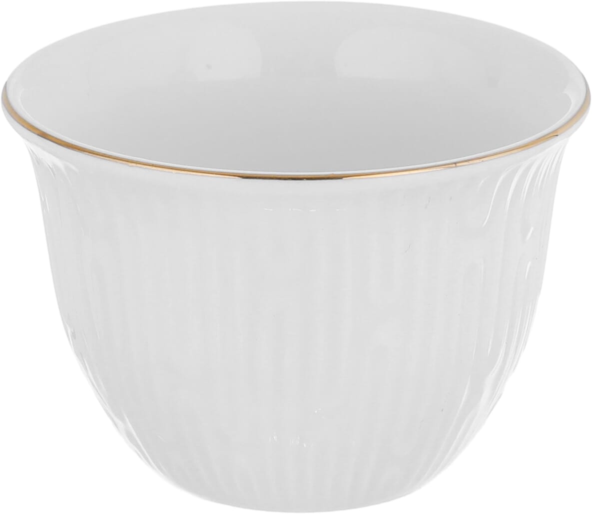 Al Saif Gallery Porcelain Arabic Coffee Cups Set, 12 Pieces, 90 ml, Ribbed - White product image 2