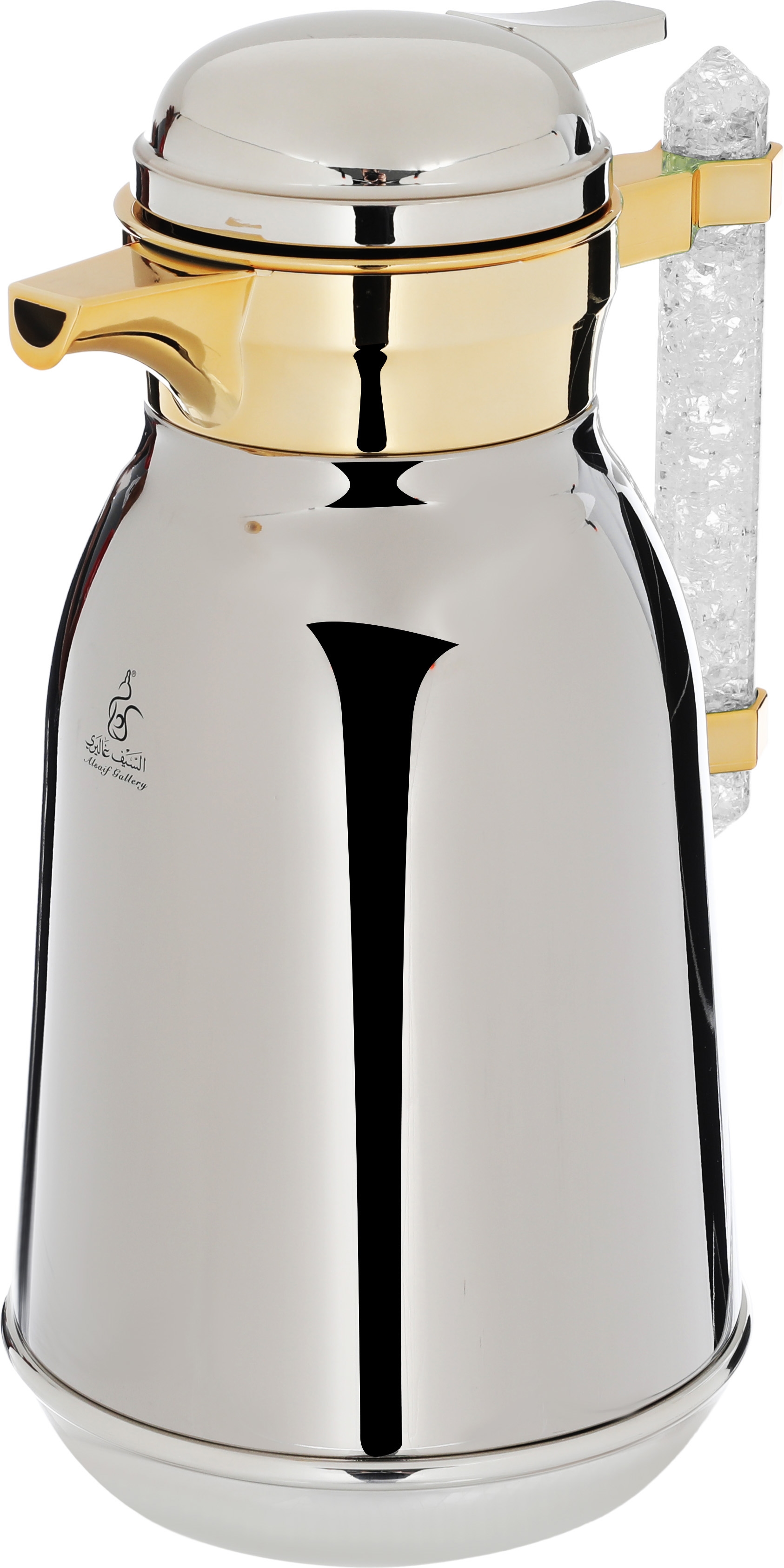 Al Saif Gallery Shahd Steel Thermos Set, 1 Liter/0.75 Liter, 2 Pieces - Silver product image 5