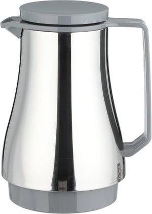 Helios Thermos, 0.6 Liter, Glass Interior, Horse Pattern, Push-Button Lid - Silver Gray product image 2