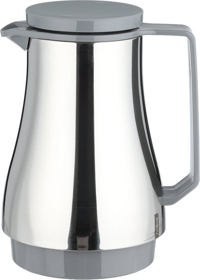 Helios Thermos, 0.6 Liter, Glass Interior, Horse Pattern, Push-Button Lid - Silver Gray product image 2