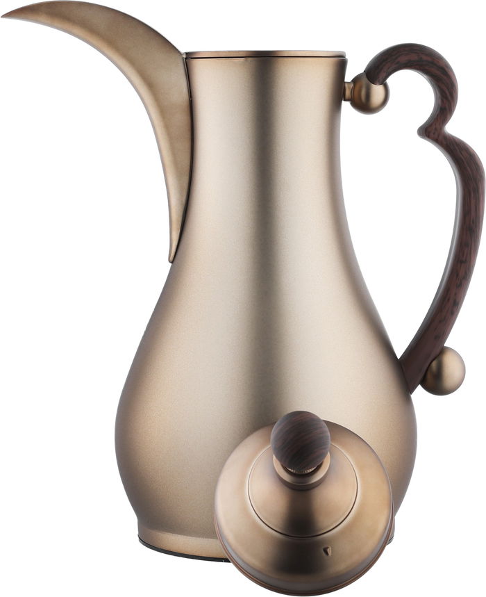 Al Saif Gallery Al Asalah Thermos Set, 1 + 1 Liter, 2 Pieces, Inner Glass Case, Stainless Steel Outer Body - Dark Bronze product image 6